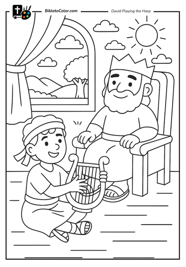 David Playing the Harp