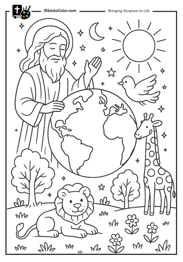 creation of the world coloring page
