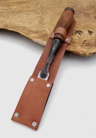 ciseaux à bois déporté étuis en cuir