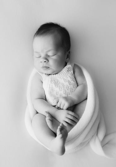 Newborn photography session in Littlehampton studio with natural light