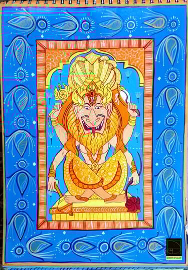 pattachitra art of indian god narsimha