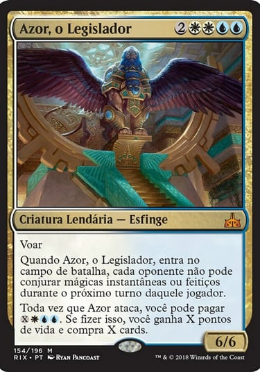 Azor, the Lawbringer legendary sphinx creature card from Magic: The Gathering Rivals of Ixalan set.