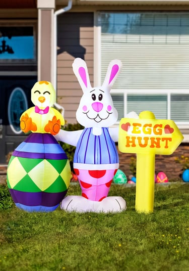 inflatable Easter Bunny and chick