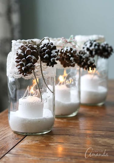 DIY candle holder from mason jar