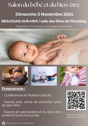 Affiche du salon du bébé et du bien-être à Beaussais-sur-Mer
