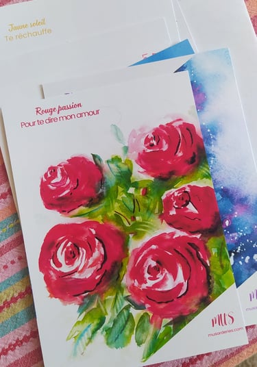 cartes artistiques et poetiques correspondance aquarelle cadeau deco