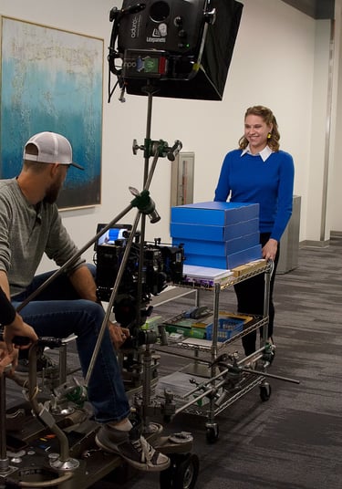 internal ad, DELL, Dell computers, actress, commercial, behind the scenes, office, at the office