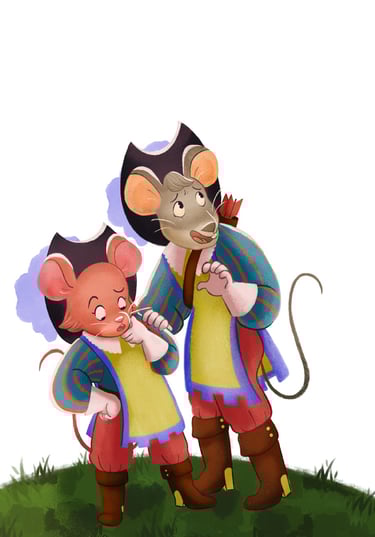 fairytale mice in costumes 