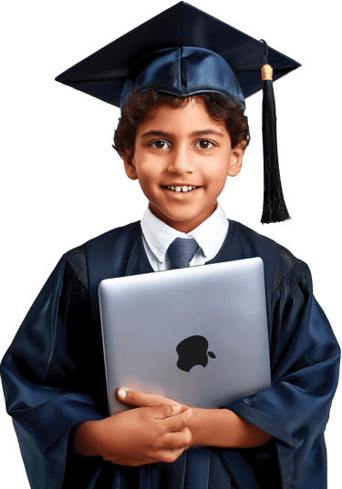 Certificate Holder Boy Carrying a MacBook