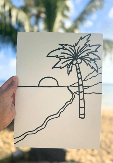 painting on the beach