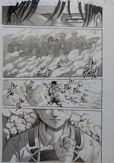 reproduction planche manga, genga, facsimilés l'attaque des titans, Hajime Isayama
