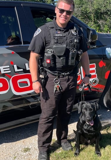 Officer Triton Martin and OPK9 Dunken Tell city pd IN
