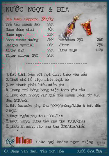 Thực đơn Bếp Dì Toàn - Top 1 nhà hàng ngon gần sân bay