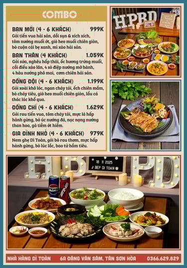 Thực đơn nhà hàng Bếp Dì Toàn - Top 1 nhà hàng ngon gần sân bay