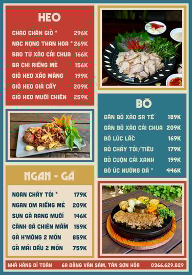 Thực đơn nhà hàng Bếp Dì Toàn - Top 1 nhà hàng ngon gần sân bay