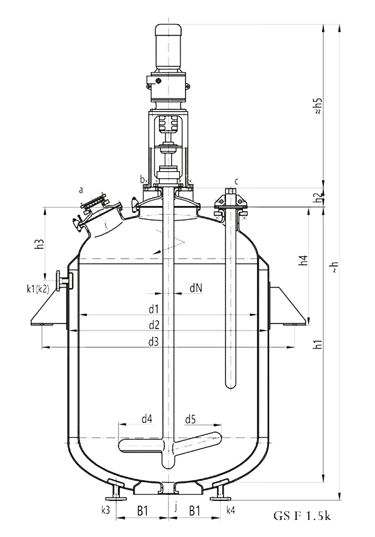 Glass lined reactor F type