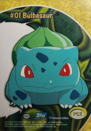 Clear Cards PC2 Bulbasaur Topps Pokémon series 2 US back