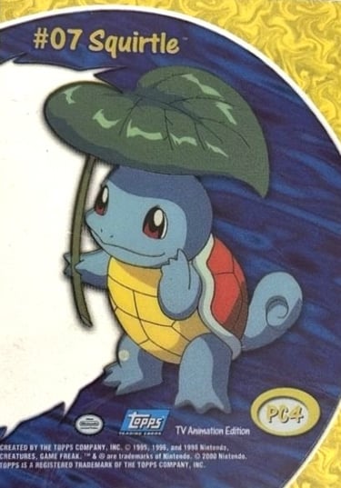 Clear Cards PC4 SquirtleTopps Pokémon series 2 US back