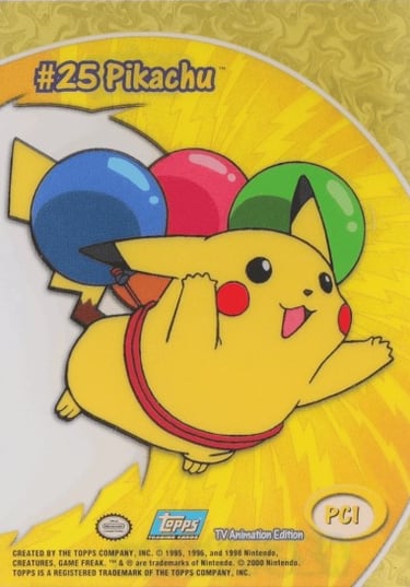PC1 Clear Cards PC1 Pikachu Topps Pokémon series 2 US back