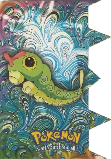 Die Cut EV1 of 12 Caterpie Topps Pokémon series 2 US front