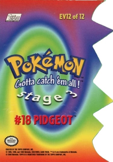 Die Cut EV12 of 12 Pidgeot Topps Pokémon series 2 US back