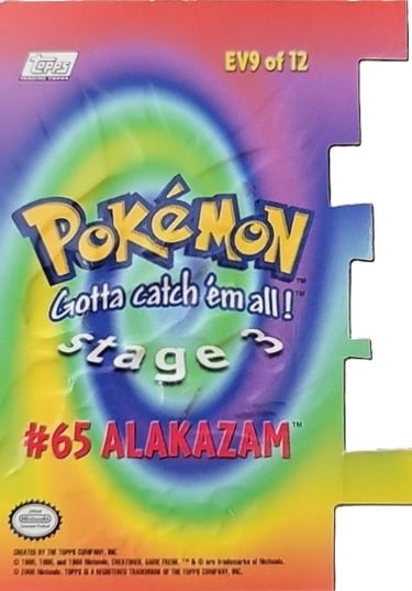 Die Cut EV9 of 12 Alakazam Topps Pokémon series 2 US back