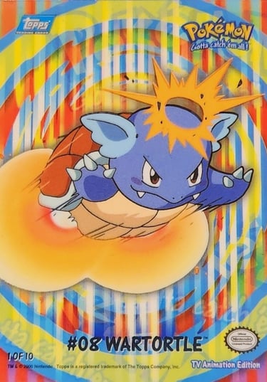 Stick ons 1 of 10 Wartortle Topps Pokémon series 2 US front