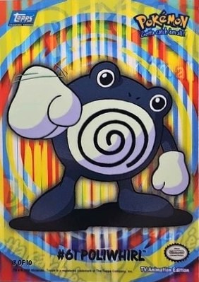 Stick ons 3 of 10 Poliwhirl Topps Pokémon series 2 US front