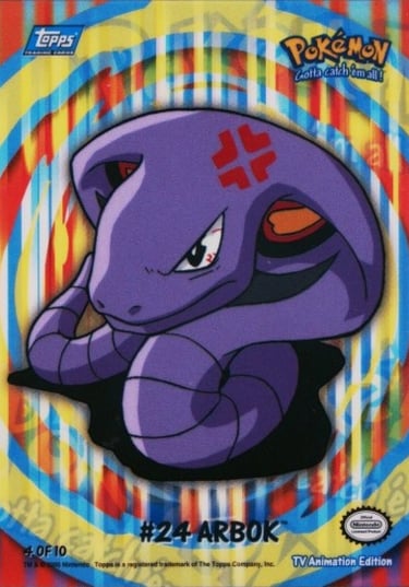 Stick on 4 of 10 Arbok Topps Pokémon series 2 US front