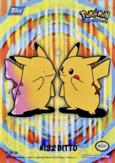 Stick ons 5 of 10 Ditto Topps Pokémon series 2 US front