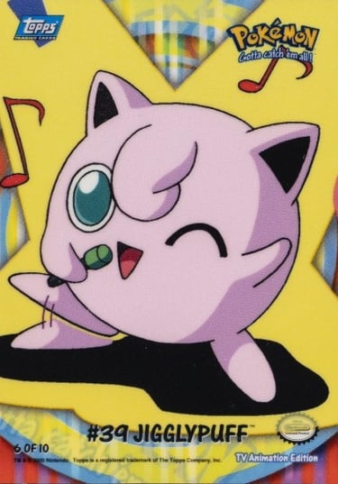 Stick ons 6 of 10 jigglypuff Topps Pokémon series 2 US front