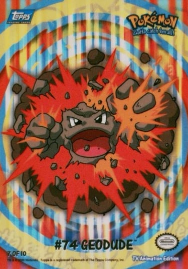 Stick ons 7 of 10 Geodude Topps Pokémon series 2 US front