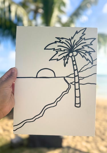 painting on the beach