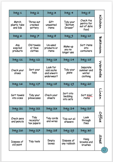 30 Day Declutter Challenge