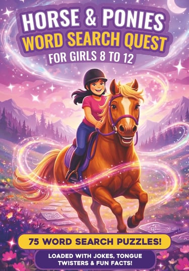 Horses & Ponies Word Search Quest for Girls 8 to 12 Front Cover