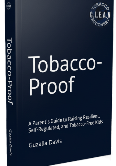 Tobacco-Proof book cover by Guzalia Davis, a parent's guide to raising tobacco-free kids.