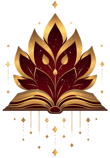 a book with a golden leaf on it