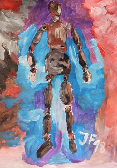 a painting of a posing figure