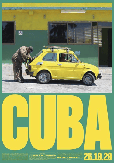 Poster d'inspiration sur Cuba en Vert et Jaune