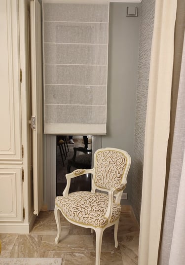 Refection Cabriolet Louis XV confection store bateau Kosy Atelier Tapissier Tissus Camengo et Ado