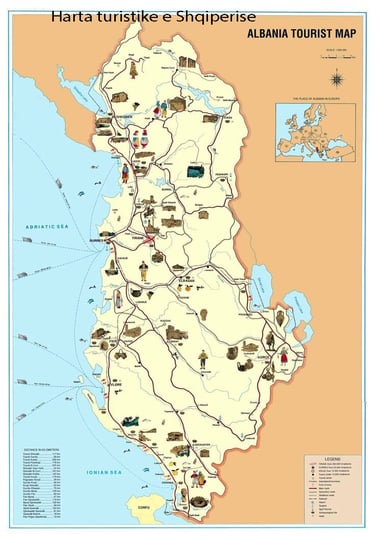 albania tourist map