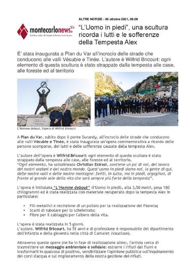Monte Carlo News article Wilfrid Bricourt