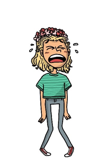 a cartoon character with a very sad expression on his face. Diane Mulolo Faida