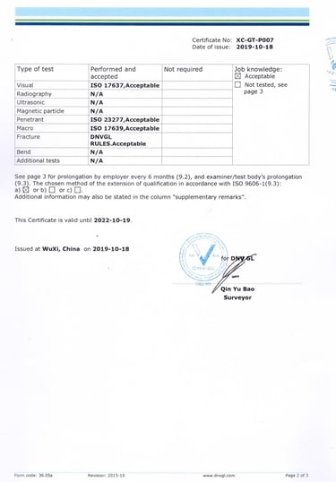 DNV-GL Welders Certified
