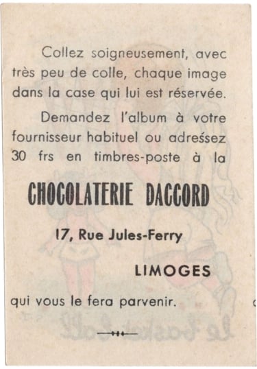 Rare Chocolaterie Daccord Chocolate Basketball Card from France in the 1950s