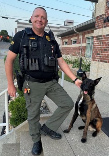 Officer Roger Smith and OPK9 Tracker Tell city PD IN