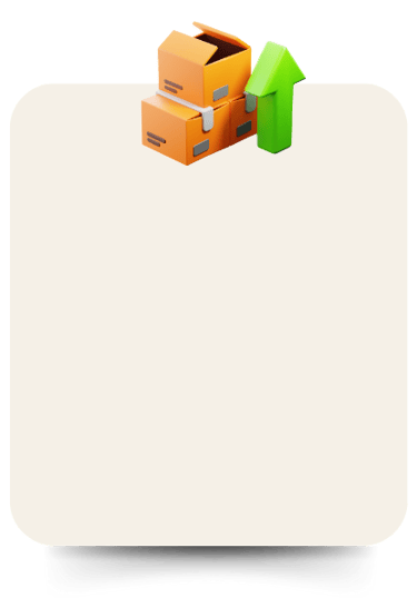 a box of boxes with a green arrow pointing up