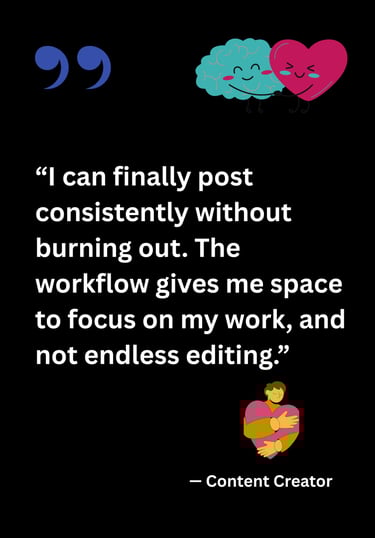 Content creator using Alder Digital workflow services