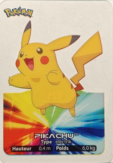 25 Pikachu Lamincards Pokémon série 1