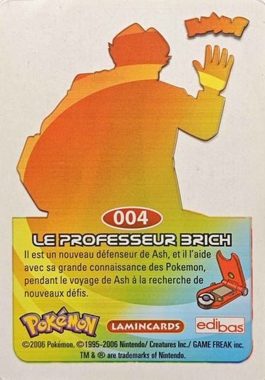 4 Le professeur Seko Lamincards Pokémon série 3 back